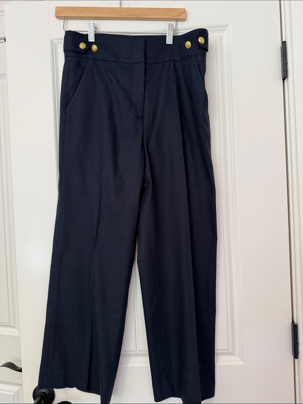 Veronica Beard Navy  Linen Trousers